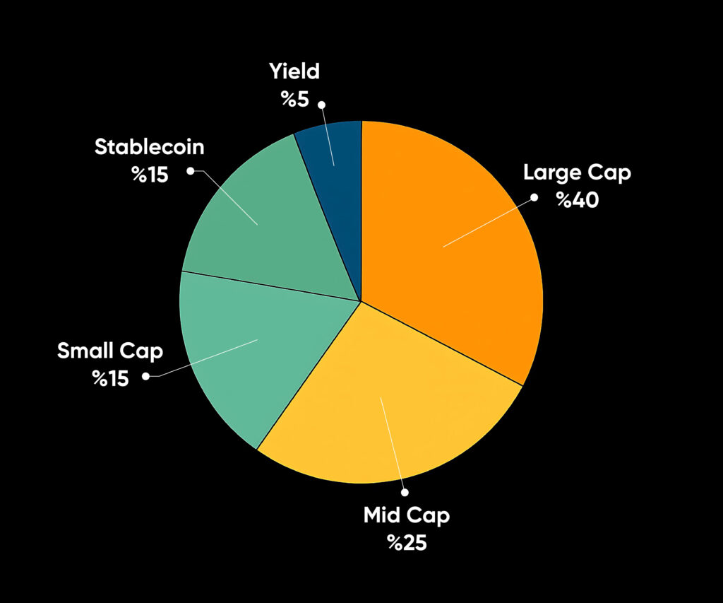 To have a solid crypto portfolio, you must include large, medium and low cap coins alongside stablecoins such as USDT,