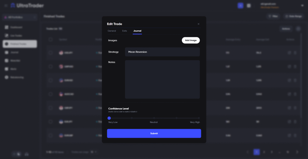 Tag your strategy when adding a trade.